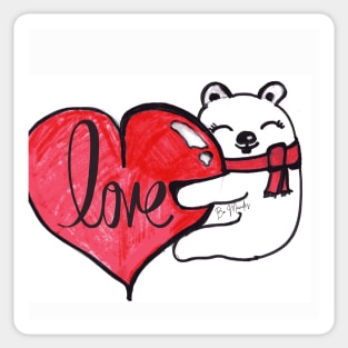 polar bear in love Sticker